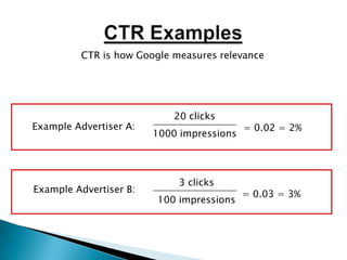 Basic Features of AdWordsCost-per-click pricing Ad impressions & click-through ratesLanguage & location targeting