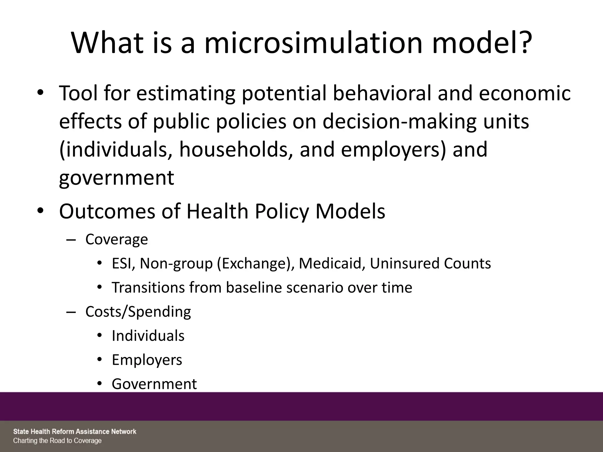 Microsimulation Webinar Slides Pdf