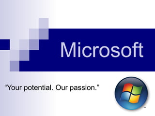 Microsoft “ Your potential. Our passion.” 