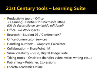 Microsoft y el e-learning. Visión, tecnologías y herramientas
