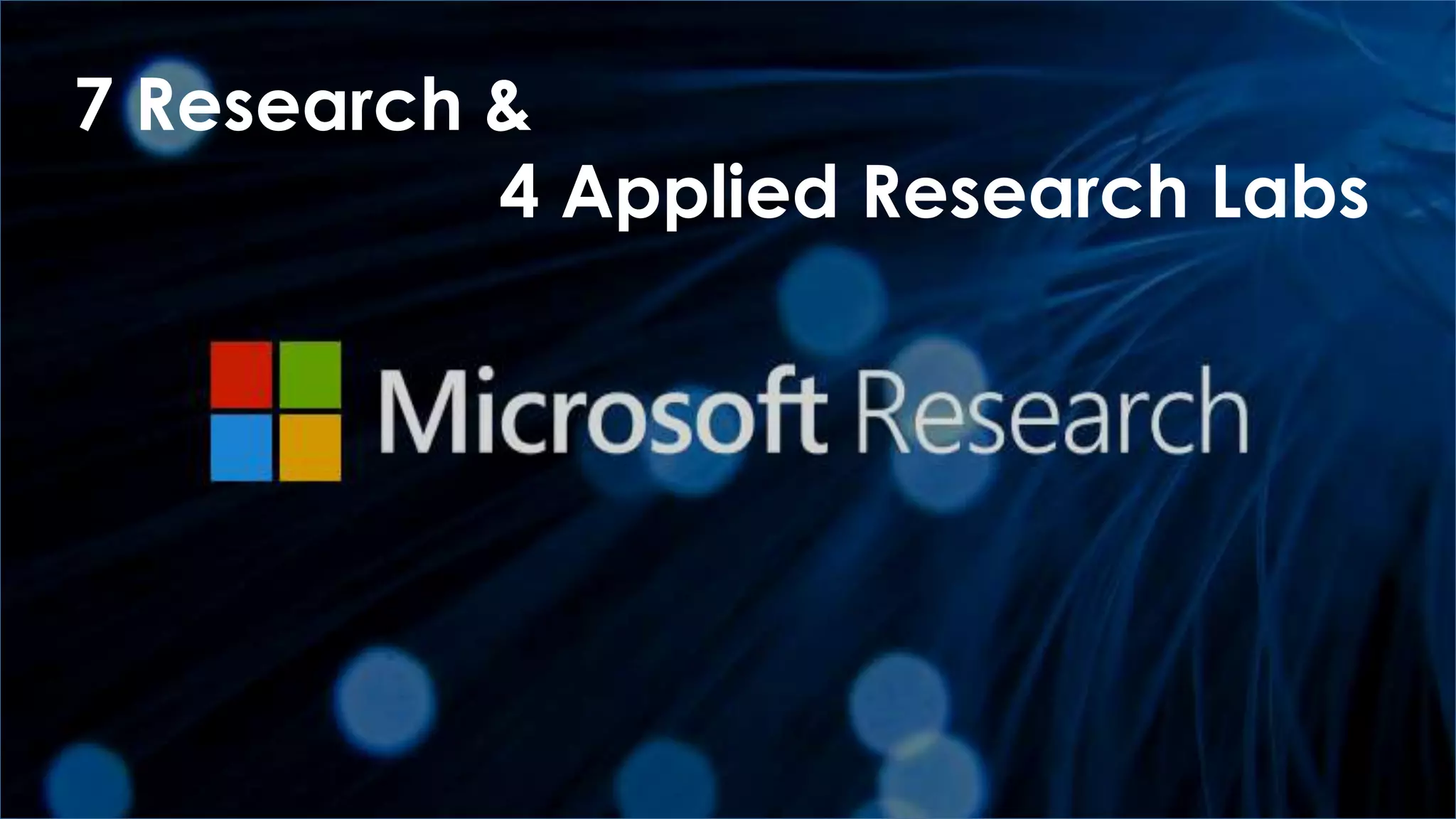 7 Research &
4 Applied Research Labs
 