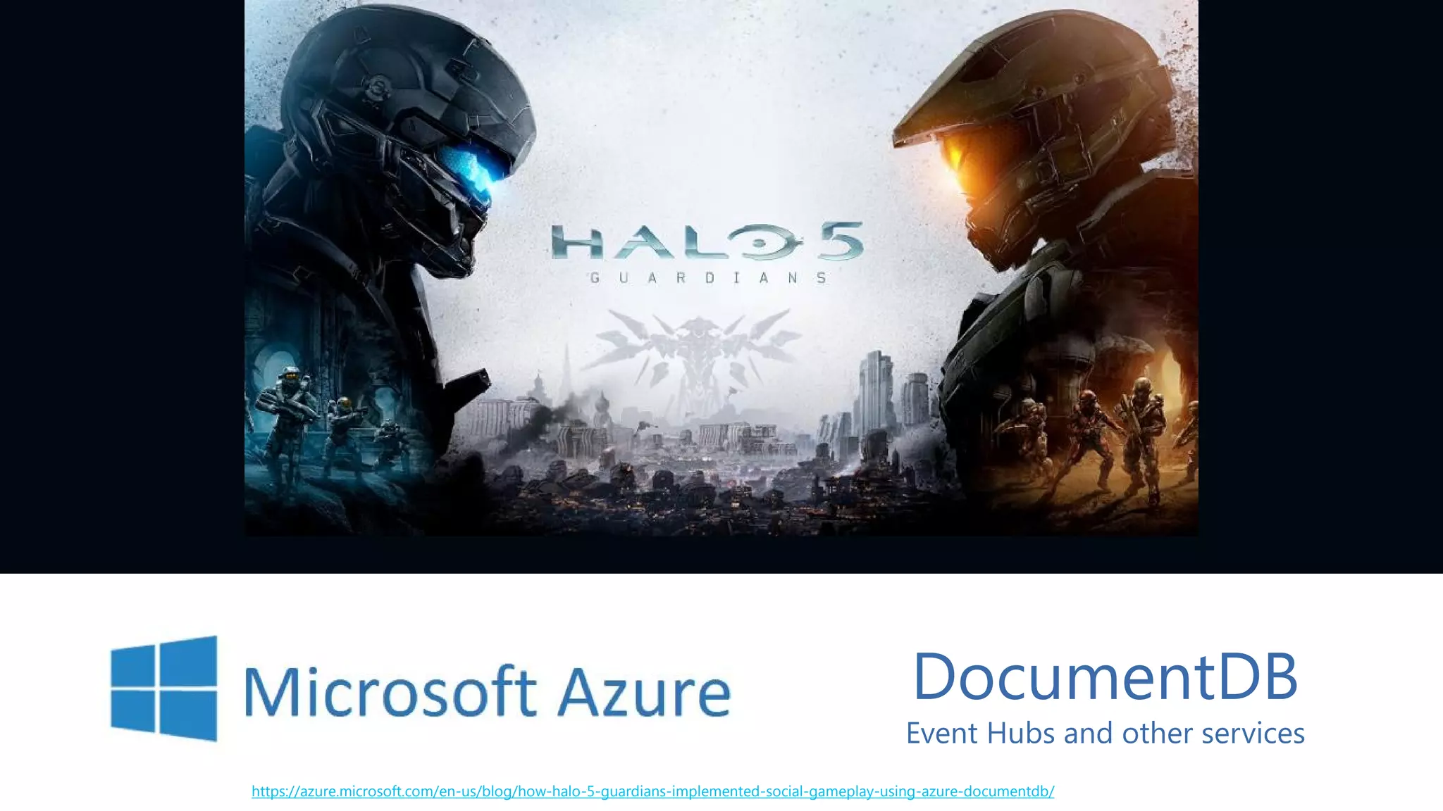 DocumentDB
Event Hubs and other services
https://azure.microsoft.com/en-us/blog/how-halo-5-guardians-implemented-social-gameplay-using-azure-documentdb/
 