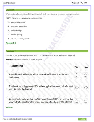 Exact Microsoft AZ-900 Questions And Answers | PDF