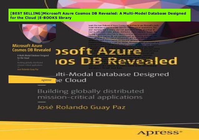 Best Selling Microsoft Azure Cosmos Db Revealed A Multi Model Datab