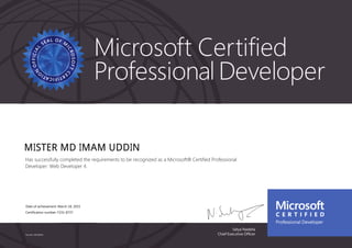 Microsoft certified professional developer imamuddinwp
