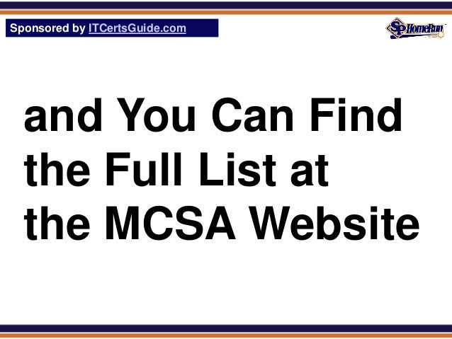Microsoft Certified Solutions Associate Mcsa Glossary Definition