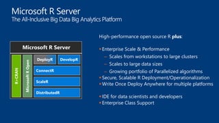 High-performance open source R plus:
 Enterprise Scale & Performance
– Scales from workstations to large clusters
– Scale...