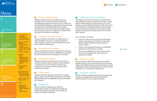 Menu
1
Microsoft Dynamics
NAV
2
Comment acheter
Microsoft Dynamics
NAV 2015
3
Fonctionnalités dans
Microsoft Dynamics
NAV 2015
4
Capacités de
Microsoft Dynamics
NAV 2015
5
Ressources Microsoft
Gestion financière
 Généralités
 Immobilisations
 Gestion de trésorerie
Gestion de la chaîne
logistique
 Ventes et effets à
recevoir
 Taxes sur les ventes
 Achats et effets à payer
 Stock
 Gestion d'entrepôt
Fabrication
 Bases
 Fabrication agile
 Planification des
approvisionnements
 Planification de la
capacité
Gestion de projet
 Ressources
 Projets
Ventes, marketing et
gestion des services
 Ventes et marketing
 Gestion des services
Gestion des ressources
humaines (RH)
Langues
Configuration et
développement
 Objets d'application
 Autre
 Modules locaux
Rapprochement des crédits et débits
bancaires
Importez directement les transactions bancaires à partir de
votre banque dans le format ISO 20022/SEPA, ou utilisez le
service conversion de données bancaires pour d'autres types
de fichiers. Appliquez automatiquement les transactions
bancaires aux entrées comptables ouvertes dans les comptes
clients et fournisseurs ; créez vos propres règles de mappage.
Passez en revue de façon simple et intuitive les mappages de
comptes et les applications proposées. Modifiez l'algorithme
du mappage des enregistrements en ajoutant, modifiant ou
supprimant des règles.
Rapprochement des comptes bancaires
Importez directement les données bancaires à partir de
fichiers électroniques en provenance de votre banque au
format ISO 20022/SEP, ou utilisez le service conversion de
données bancaires pour d'autres types de fichiers.
Rapprochez automatiquement les données bancaires aux
entrées ouvertes dans la comptabilité, et suivez tous les vos
relevés bancaire.
Écriture de chèques
Émettez des chèques avec des séries de numéros uniques pour
chaque compte bancaire. Vous pouvez indiquer dans la feuille
de paiements si ce paiement doit être manuel ou rédigé par
l'ordinateur. Facilitez le contrôle interne en vérifiant que le
chèque est bien imprimé avant de valider le paiement.
L'impression de chèques propose des options flexibles comme
sauter un chèque, réimprimer, utiliser des chèques préimprimés,
tester avant d'imprimer et consolider plusieurs règlements en
un seul chèque.
GESTION DE LA CHAÎNE
LOGISTIQUE (SCM)
Ventes et effets à recevoir
Autres adresses de livraison
Définissez plusieurs adresses de livraison pour répondre aux
souhaits des clients, en plus d'une adresse principale. Le choix
de l'adresse de livraison s'effectue au moment de la création de
la commande ou de la facture.
Clients de base
Définissez et mettez à jour la table clients. Validez les
transactions des ventes et gérez les clients en utilisant des
journaux généraux. Couplé avec devises multiples, ce module
peut valider des transactions et gérer des clients dans des
devises différentes d'un client à un autre. Le module Clients de
base est intégré dans le module Comptabilité et Inventaire et
est requis pour la configuration des autres modules Ventes et
Clients. Le module Facturation des ventes est fréquemment
utilisé avec ce module. Utilisez ce module lorsque votre solution
nécessite une table clients.
Calendriers
Définissez des calendriers avec jours ouvrés et jours non
ouvrés. Appliquez un calendrier aux clients, aux fournisseurs,
aux emplacements, aux entreprises, aux transporteurs.
Apportez des modifications aussi souvent que nécessaire.
Les entrées du calendrier servent dans les calculs de dates
sur les bons d'achat, les bons de commande, les virements,
les commandes de production, les commandes de service et
sur les feuilles Planning et Demandes d'achats.
17 sur 35
 