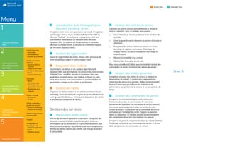 Menu
1
Microsoft Dynamics
NAV
2
Comment acheter
Microsoft Dynamics
NAV 2015
3
Fonctionnalités dans
Microsoft Dynamics
NAV 2015
4
Capacités de
Microsoft Dynamics
NAV 2015
5
Ressources Microsoft
Gestion financière
 Généralités
 Immobilisations
 Gestion de trésorerie
Gestion de la chaîne
logistique
 Ventes et effets à
recevoir
 Taxes sur les ventes
 Achats et effets à payer
 Stock
 Gestion d'entrepôt
Fabrication
 Bases
 Fabrication agile
 Planification des
approvisionnements
 Planification de la
capacité
Gestion de projet
 Ressources
 Projets
Ventes, marketing et
gestion des services
 Ventes et marketing
 Gestion des services
Gestion des ressources
humaines (RH)
Langues
Configuration et
développement
 Objets d'application
 Autre
 Modules locaux
Autres fournisseurs
Gérez les achats d'un même article auprès de différents
fournisseurs. Pour un article, définissez d'autres fournisseurs
ainsi que le délai de livraison, le prix et les remises possibles pour
chaque fournisseur.
Inventaire de base
Spécifiez les articles que vous avez en stock, leurs unités de
mesure, la méthode de coût, le groupe dans l'inventaire, le coût
par produit et d'autres propriétés. Effectuez des transactions
telles que des ajustements positifs ou négatifs, des achats, des
ventes, à partir des feuilles articles. Les enregistrements des
quantités et des coûts des transactions validées sont enregistrés
dans le livre d'inventaire qui sert à l'évaluation de la valeur du
stock et à d'autres calculs de coûts.
Ce module est inclus dans le module Comptabilité. Les
processus de validation proviennent des modules Ventes et
effets à recevoir et Achats et effets à payer. Ce module est requis
pour la configuration des autres modules d'inventaire.
Casier
Organisez votre entrepôt en assignant des articles à des casiers
(bins), le casier étant la plus petite unité de stockage dans la
structure logique de l'entrepôt. L'affectation d'un article à un
casier s'effectue dans la feuille article ou directement dans les
lignes document (ne s'applique pas aux lignes des commandes).
Inventaire tournant
Utilisez l'inventaire tournant, une méthode classique pour
vérifier l'état du stock et obtenir un inventaire précis.
Définissez la période de contrôle par article ou par référence
(SKU).
Budget article
Établissez des budgets de ventes et d'achats au niveau des
clients, des fournisseurs et des articles, en montant et en
quantités. Préparez un budget des ventes qui servira à
prendre des décisions dans d'autres domaines comme les
achats et l'organisation de la logistique. Les commerciaux
peuvent obtenir des informations sur les demandes futures.
Ils pourront exploiter ces informations lors de leurs
négociations avec les clients. Après l'établissement des
budgets, suivez la réalité des ventes en calculant la variance.
Vous pouvez transférer les valeurs prévues vers Excel pour
des analyses plus flexibles du budget.
Frais annexes
Gérez les frais annexes. Tenez compte, par exemple, du coût du
transport et des assurances dans le coût de l'article ou dans son
prix unitaire.
Référence externe article
Identifiez rapidement les articles qu'un client commande en
utilisant des références qui ne sont pas les vôtres. Établissez des
références externes sur vos articles à partir des nomenclatures
des clients, des fournisseurs et des fabricants, et utilisez les codes
UPC (Universal Product Code), EAN (European Article Number)
souvent utilisés sous la forme de codes barres.
Articles de substitution
Établissez des liens entre des articles similaires afin qu'un
client qui commande un article en rupture de stock puisse
choisir un article de substitution. Cela vous évite de perdre
une vente. Vous pouvez aussi proposer des alternatives
moins chères.
Suivi d'article
Gérez les numéros de série et de lot. Assignez
automatiquement ou manuellement un numéro de série ou
de lot à un article. En une seule ligne de commande,
recevez ou livrez une certaine quantité d'articles ayant le
même numéro de série ou de lot.
21 sur 35
 