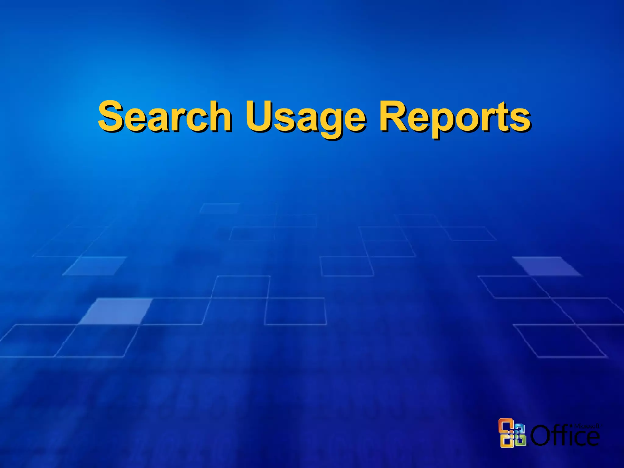 Search Usage Reports 