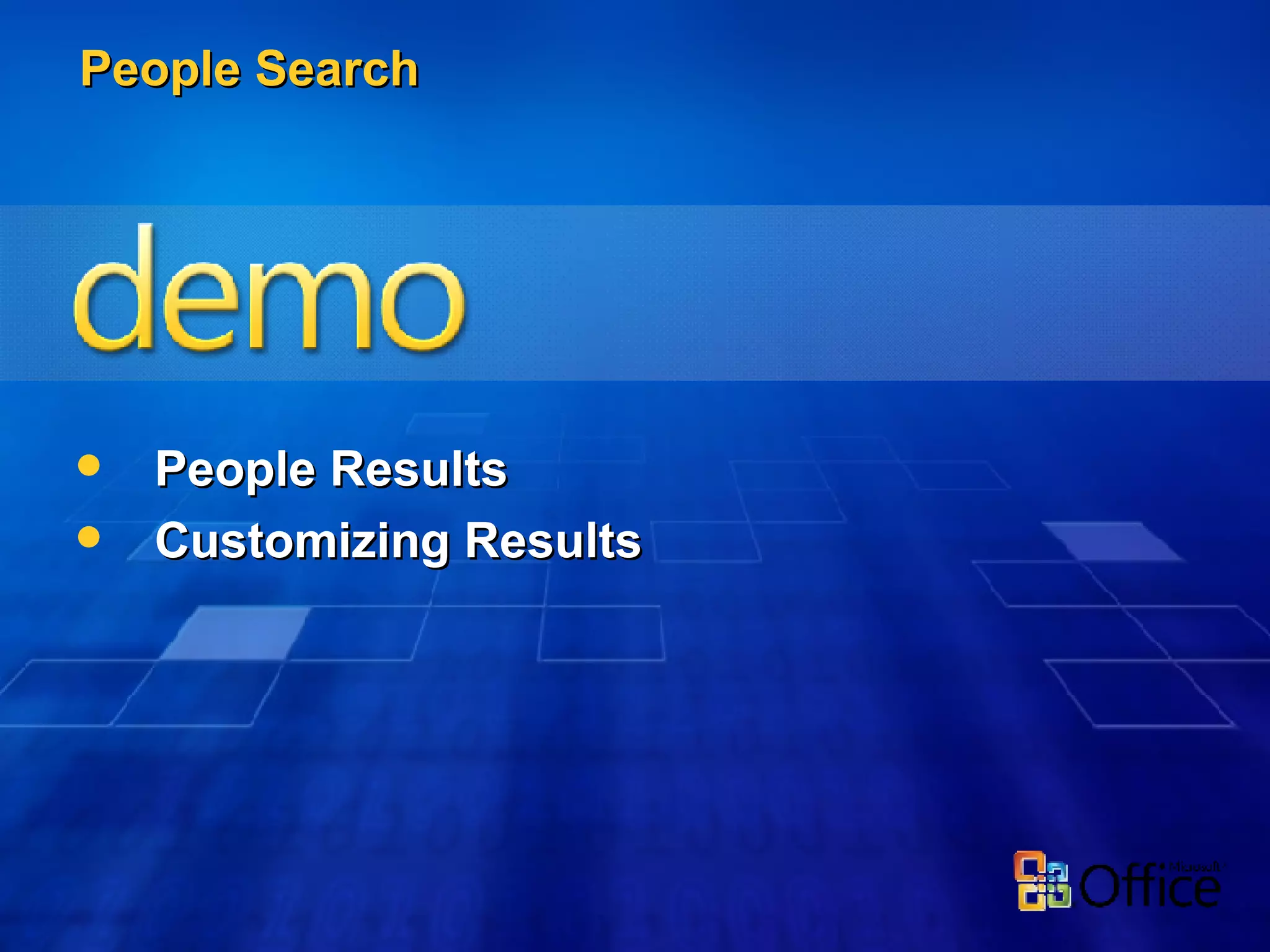 People Search People Results Customizing Results 
