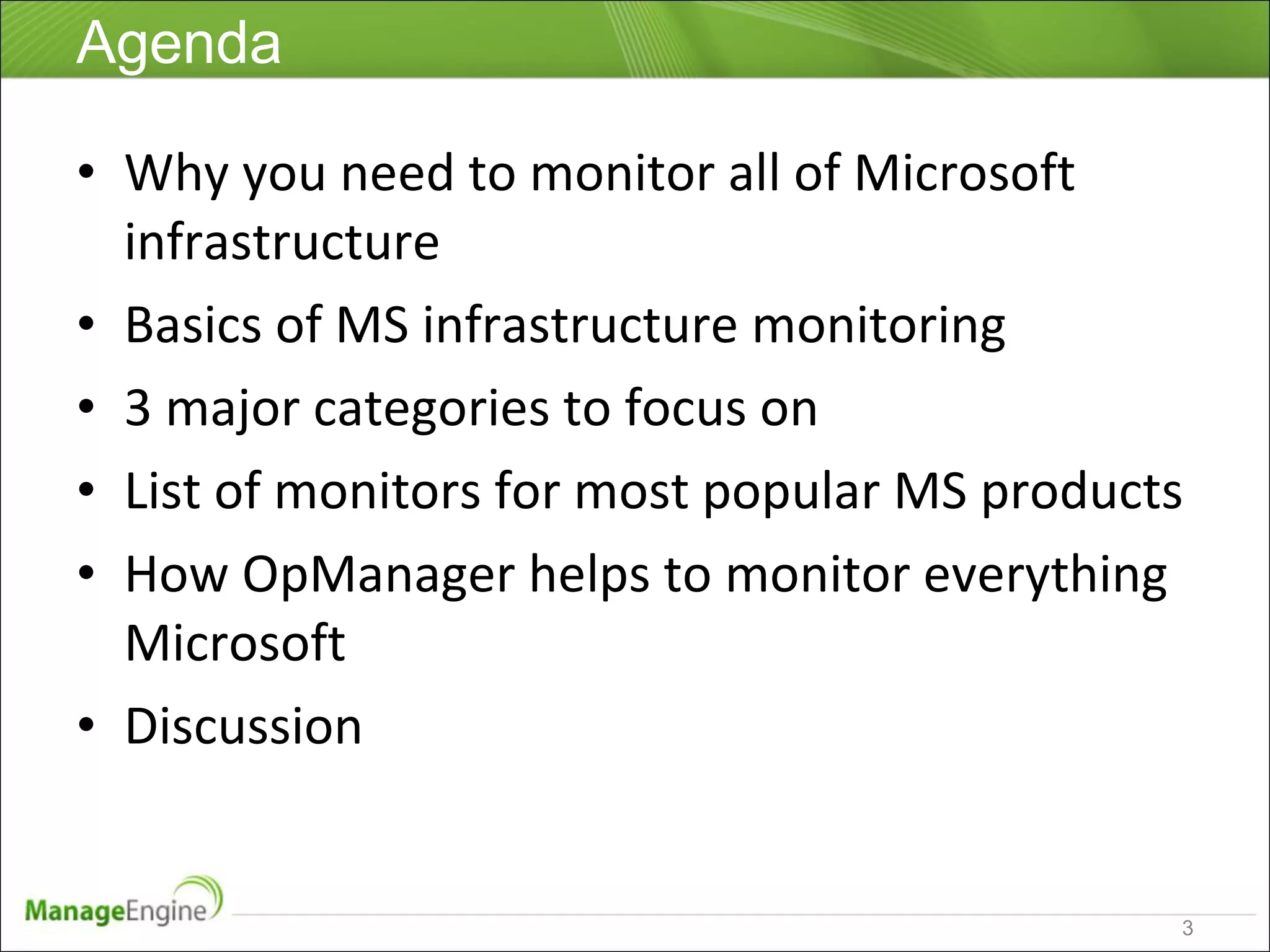 Microsoft Infrastructure Monitoring using OpManager | PPT | Operating ...