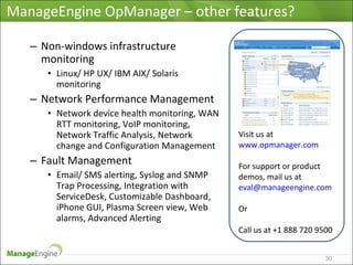 Microsoft Infrastructure Monitoring using OpManager | PPT | Operating ...