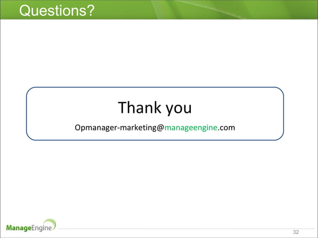 Microsoft Infrastructure Monitoring using OpManager | PPT | Operating ...