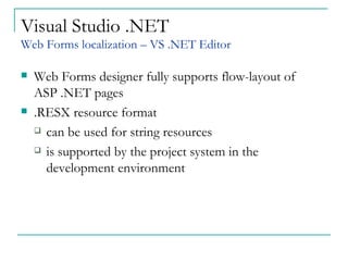 Microsoft .NET Development Platform Internationalization | PPT