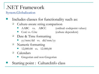 Microsoft .NET Development Platform Internationalization | PPT