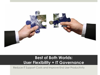 Best of Both Worlds:
User Flexibility + IT Governance
Reduce IT Support Costs and Improve End User Productivity
 