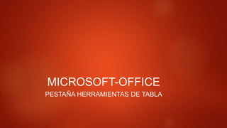 MICROSOFT-OFFICE
PESTAÑA HERRAMIENTAS DE TABLA
 