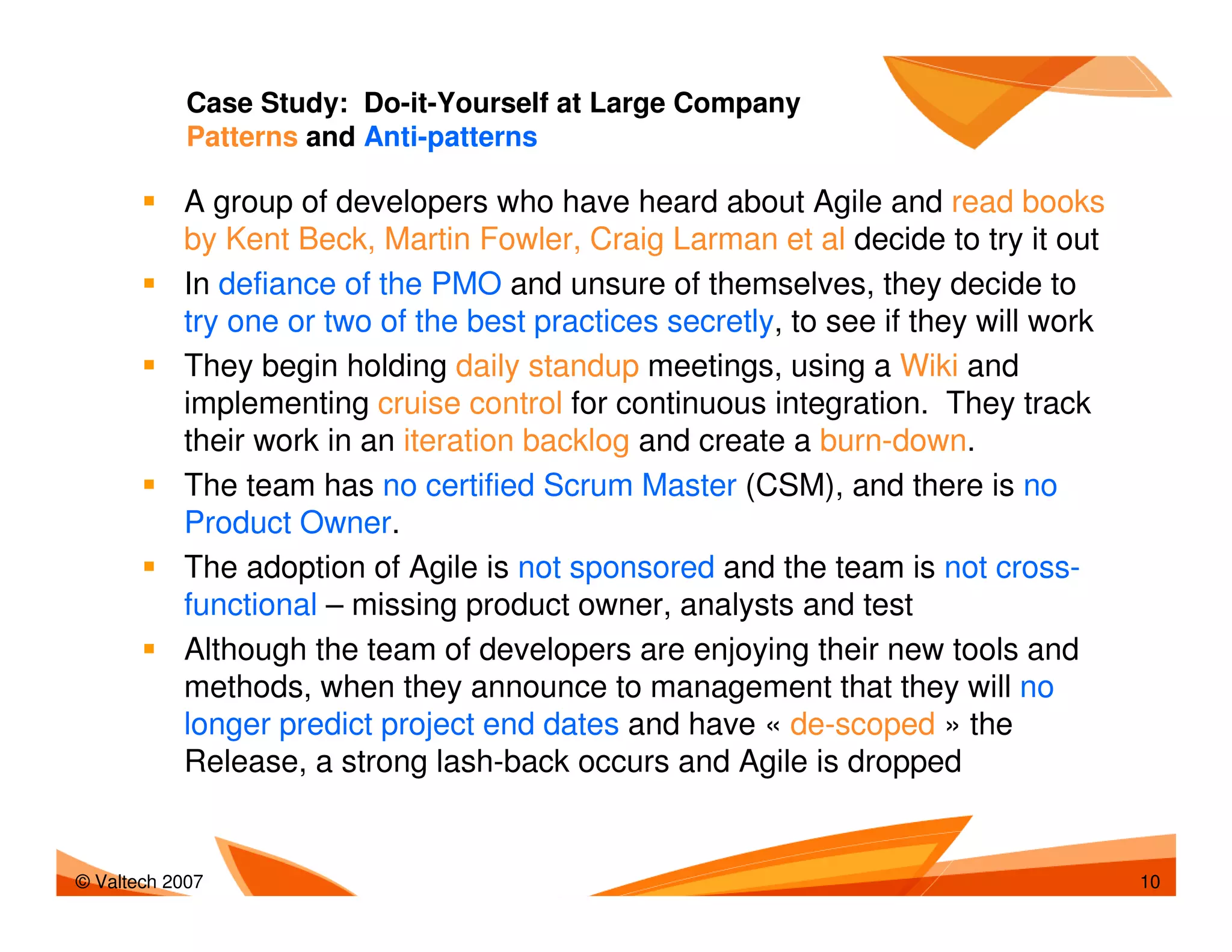 Agile Adoption Patterns And Antipatterns