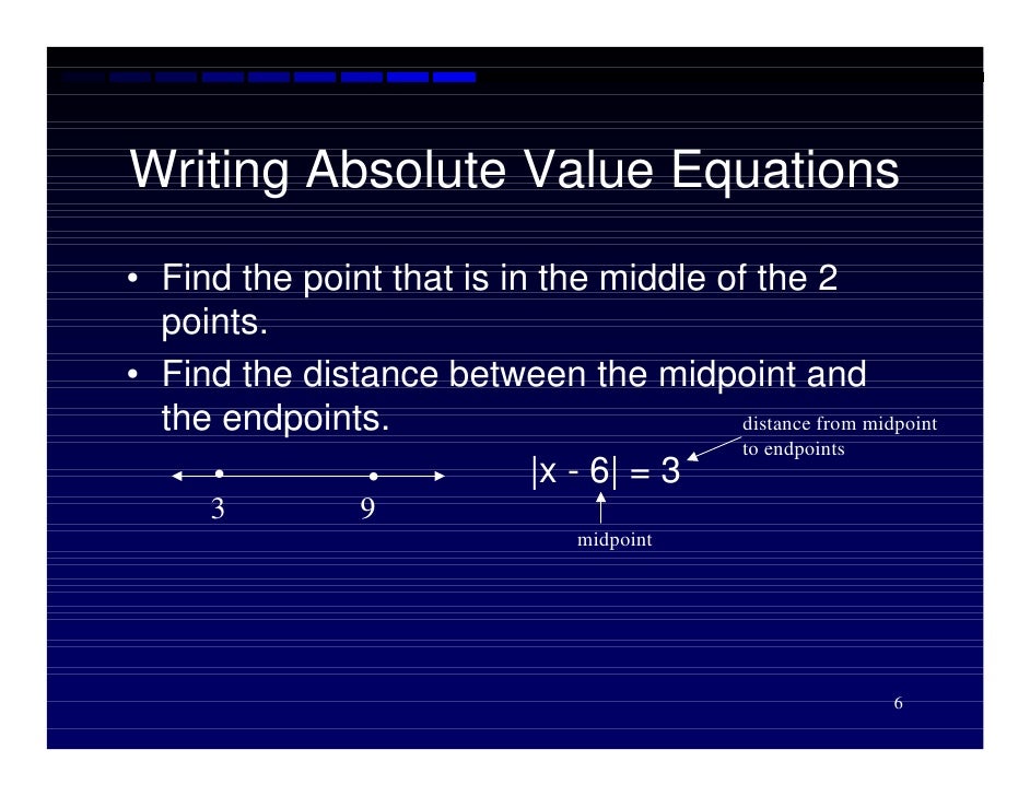 how to write absolute value equations