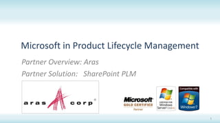 Microsoft in Product Lifecycle Management Partner Overview: Aras Partner Solution:   SharePoint PLM 1 