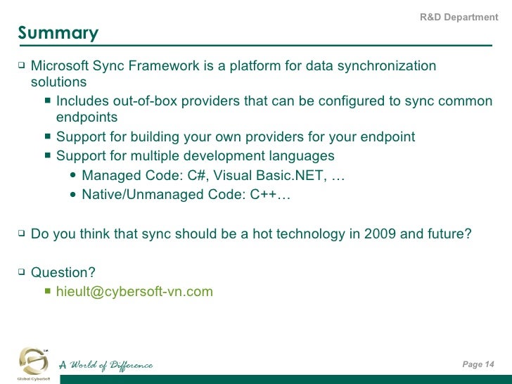 Microsoft sync framework