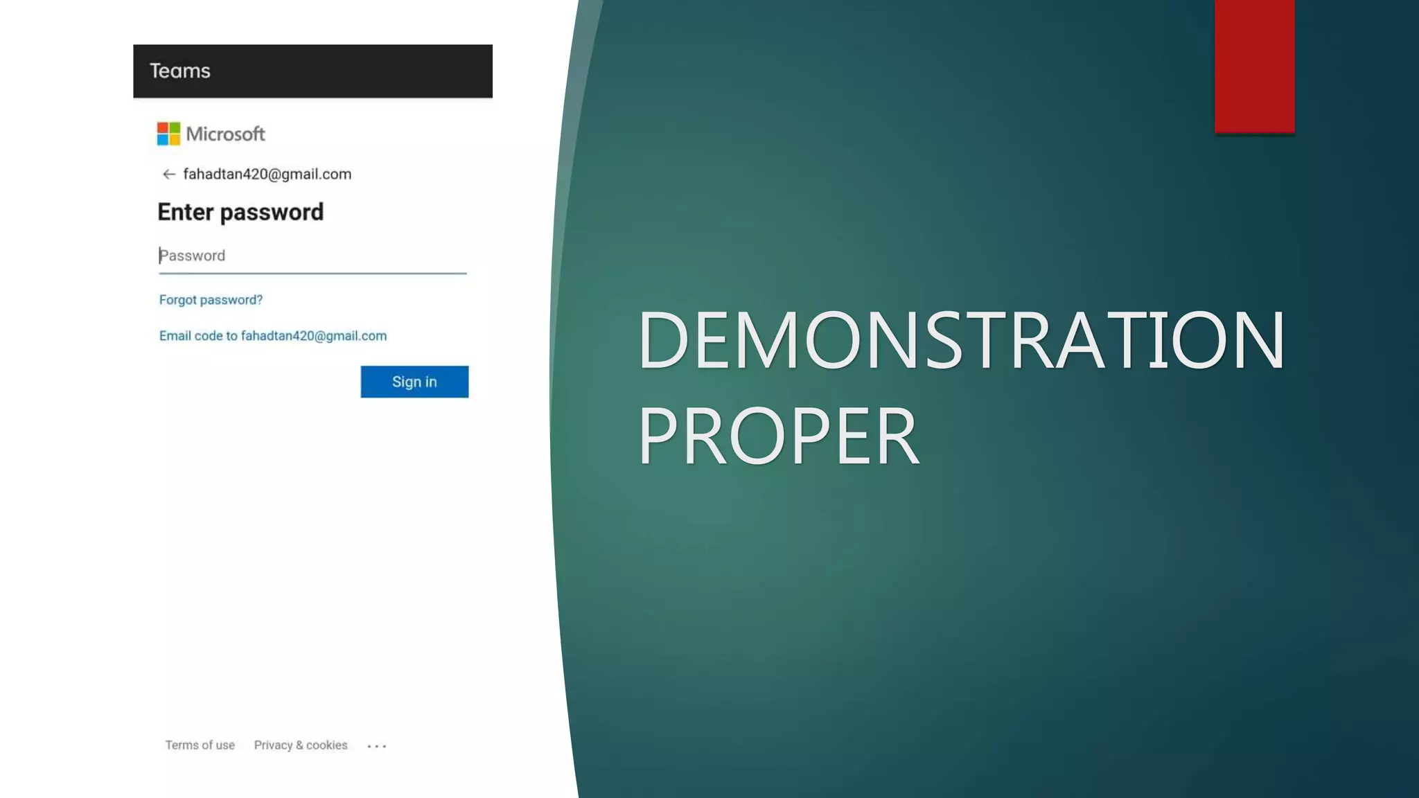 DEMONSTRATION
PROPER
 