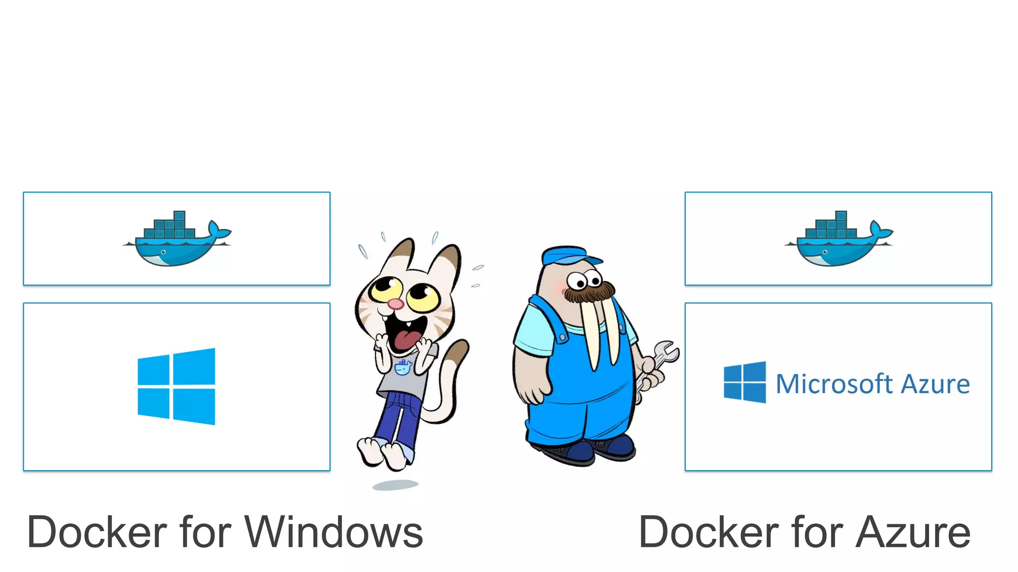 Docker for Windows Docker for Azure
 