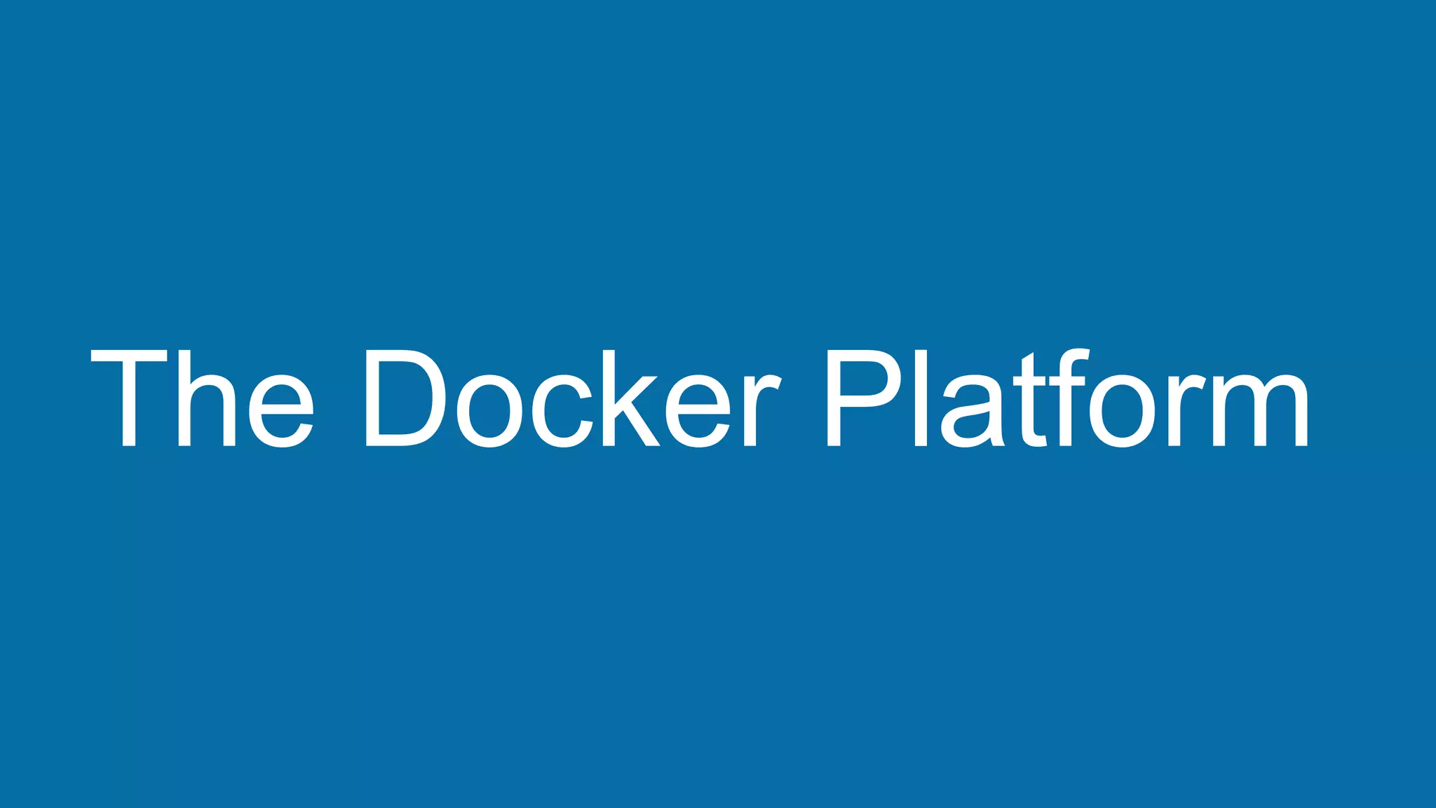 The Docker Platform
 