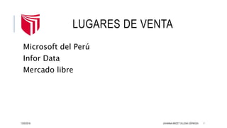 LUGARES DE VENTA
Microsoft del Perú
Infor Data
Mercado libre
13/02/2016 JOHANNA BRIZET VILLENA ESPINOZA 7
