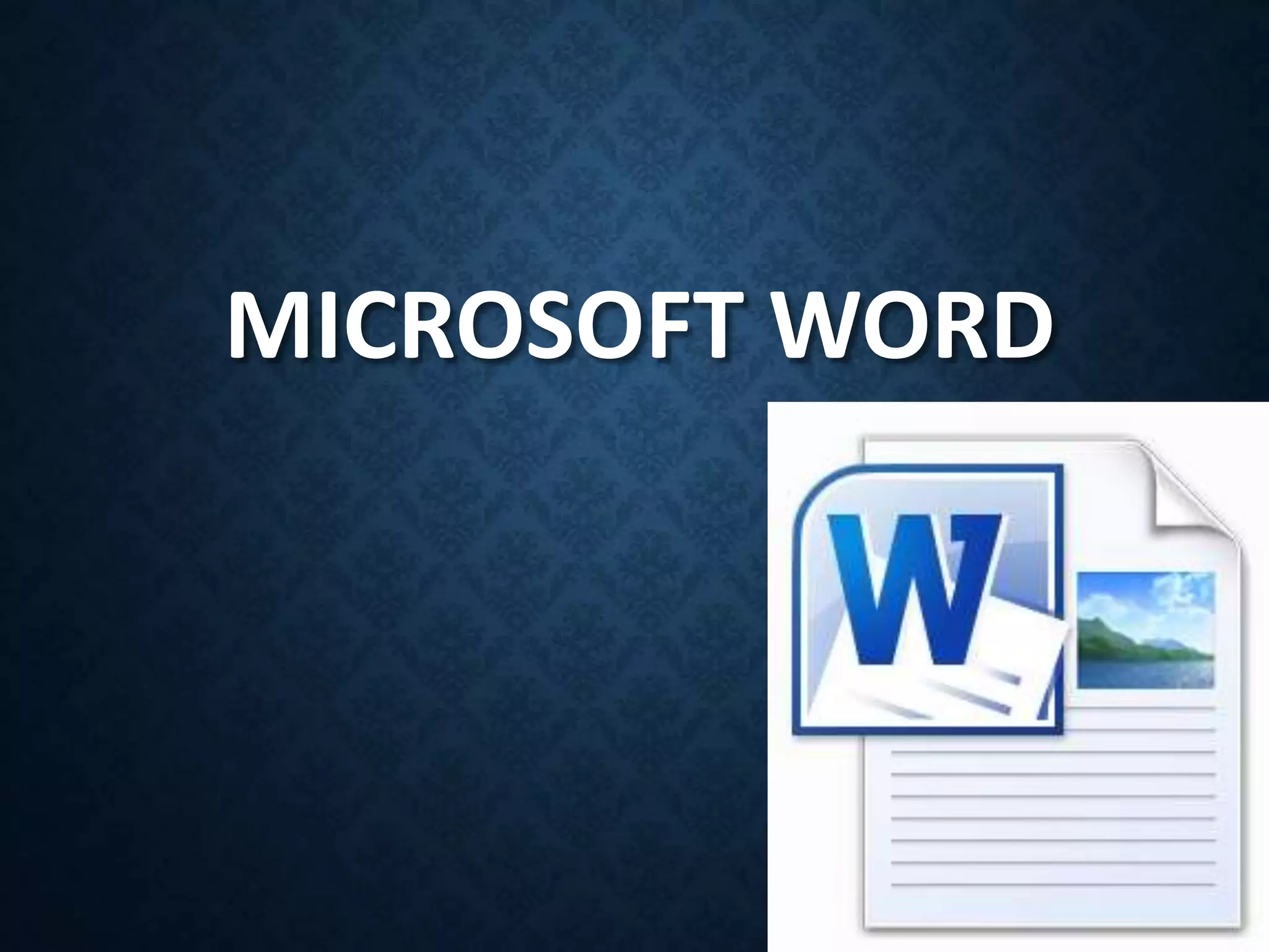 MICROSOFT WORD
 