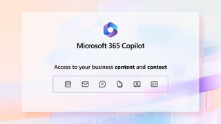 Access to your business content and context
Microsoft 365 Copilot
 