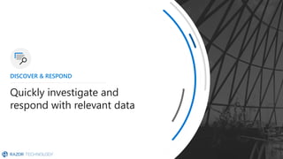 Quickly investigate and
respond with relevant data
DISCOVER & RESPOND
 