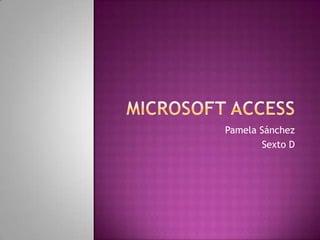 Microsoft Access Pamela Sánchez Sexto D 