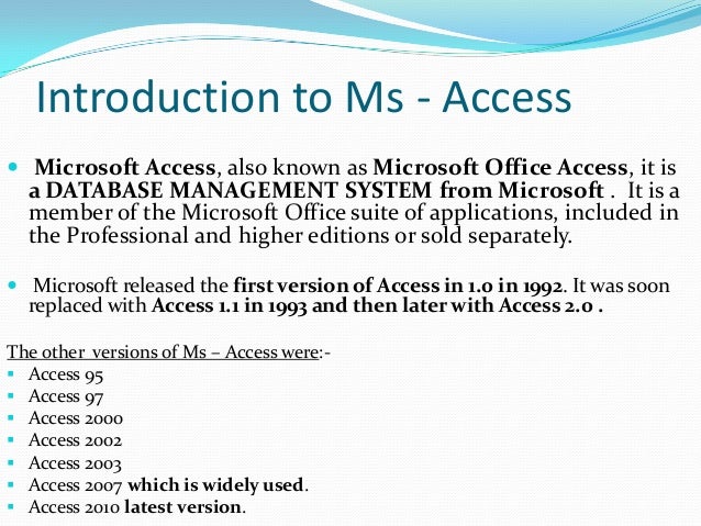 what is ms access