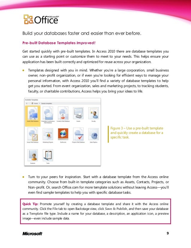 access templates for small business