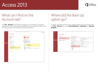 Quickstart Microsoft access 2013 | PDF