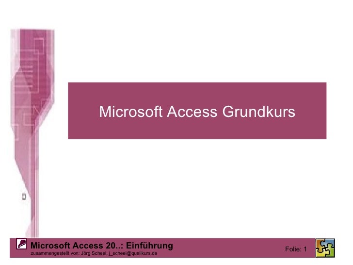 Microsoft Access Grundkurs 
