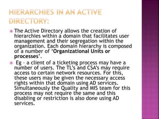 Microsoft active directory services aliya presentation | PPTX