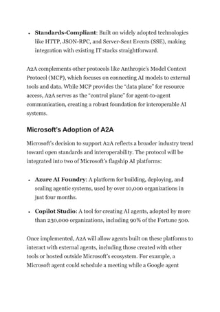 Microsoft Adopts Google’s A2A Protocol A New Era for AI Agent ...