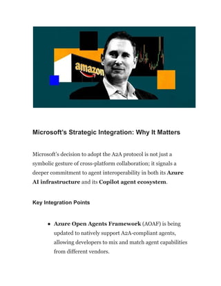 Microsoft Adopts Google’s A2A Protocol While Amazon Quietly Builds ...