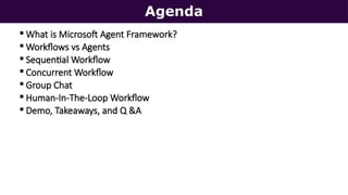 Microsoft Agent Framework — AI Workflows | PPTX