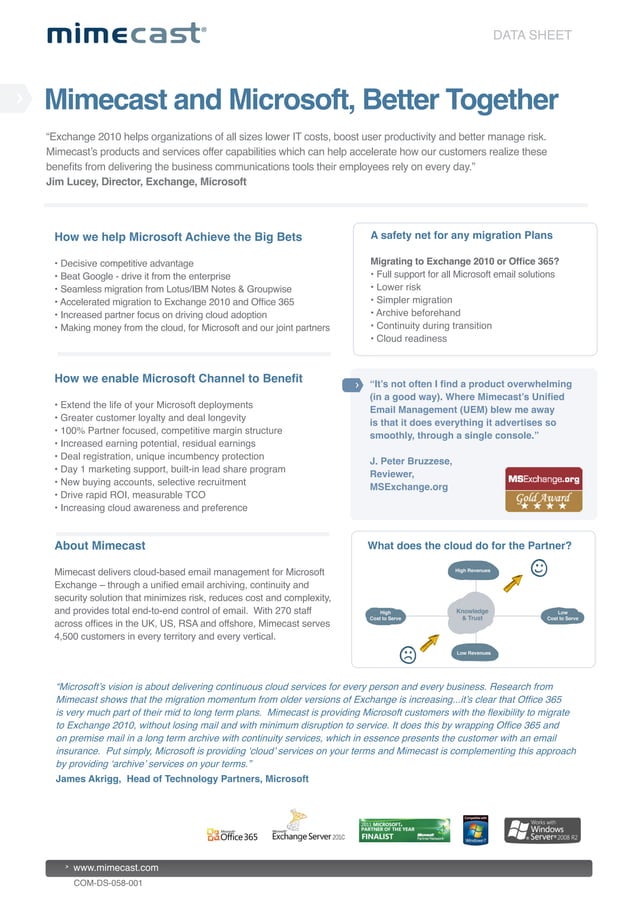 Microsoft & Mimecast - Better Together A4 | PDF | Free Download
