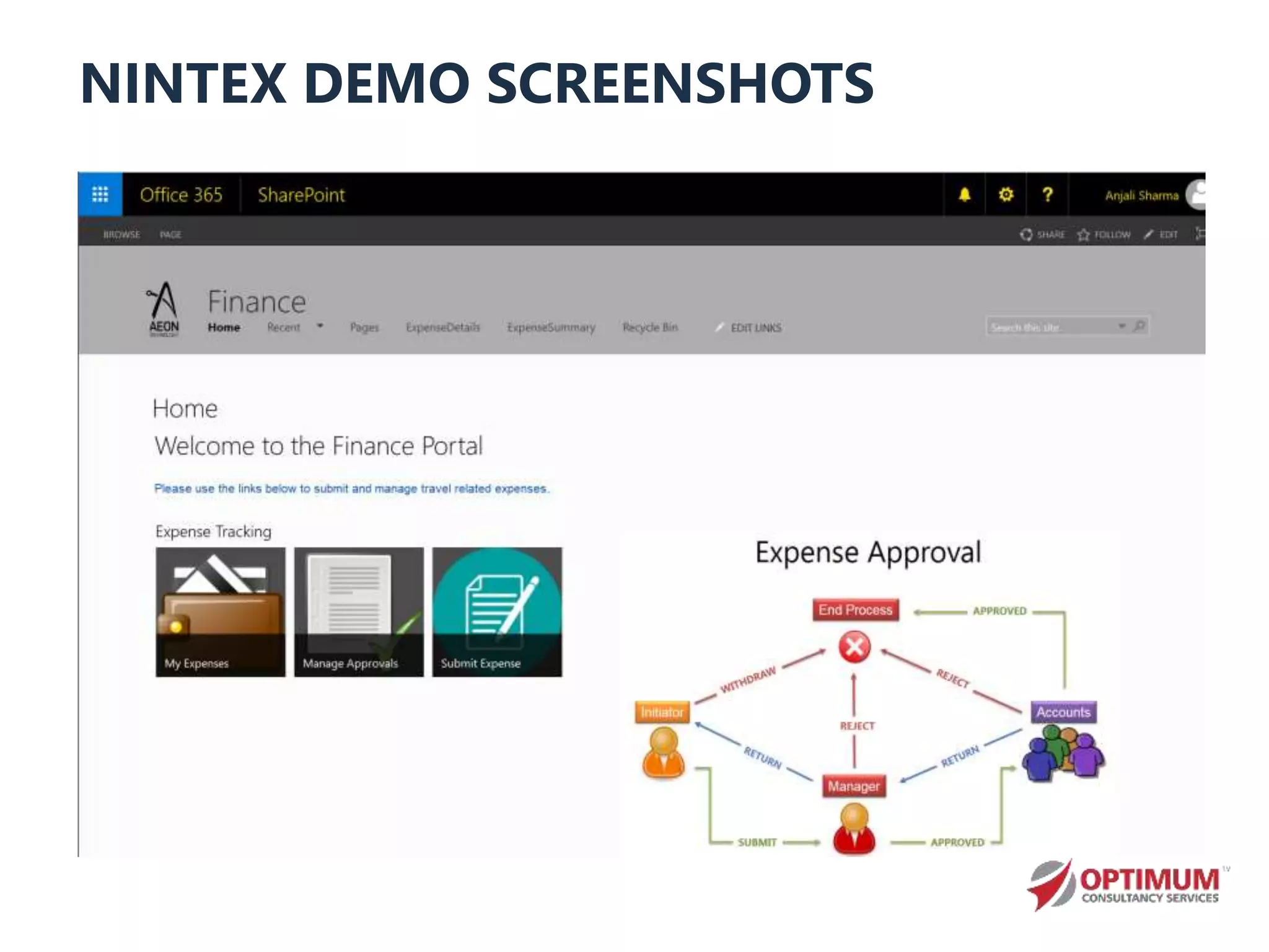 NINTEX DEMO SCREENSHOTS
 