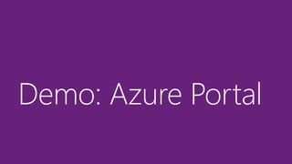 Demo: Azure Portal
 