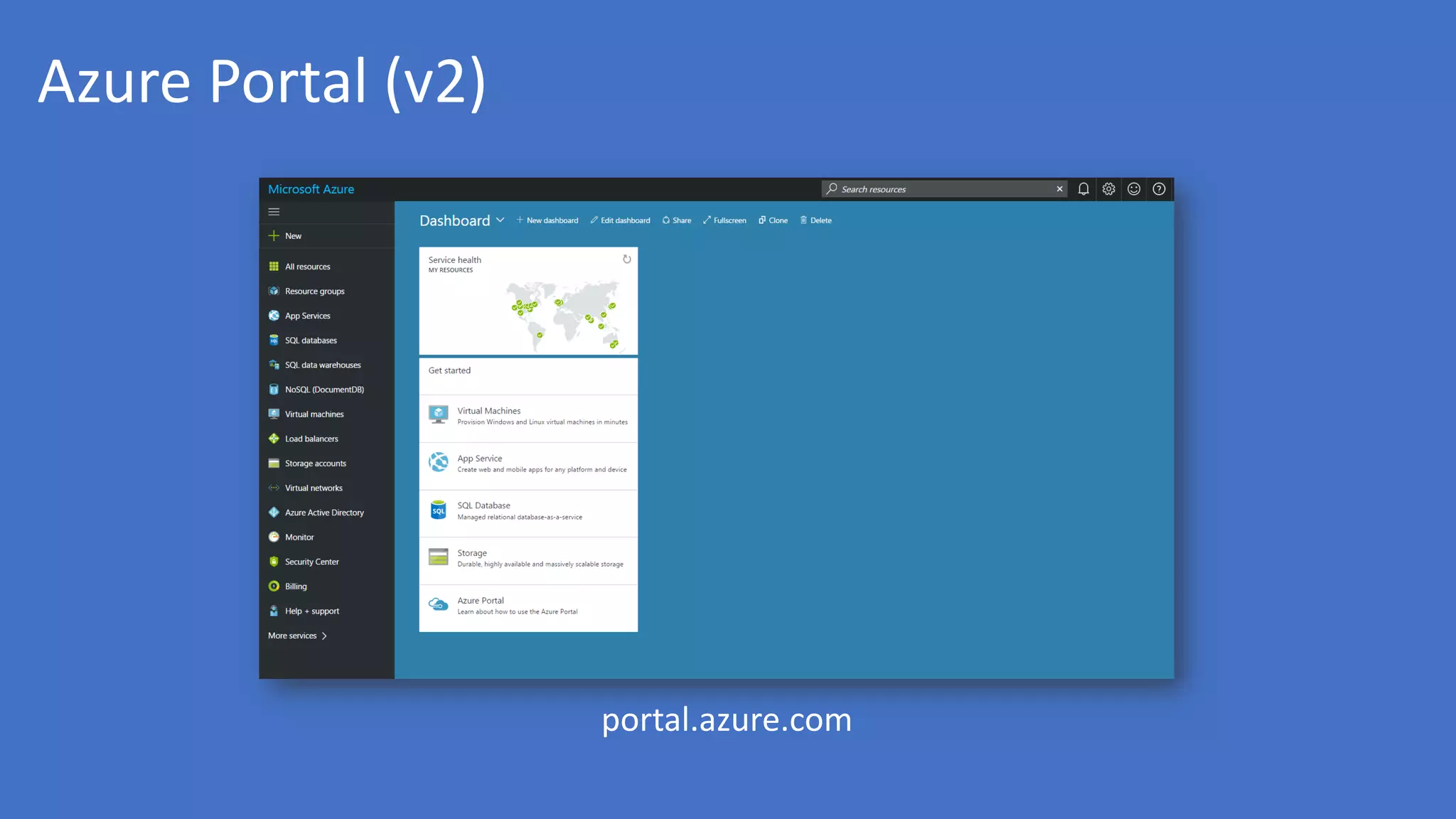 Azure Portal (v2)
portal.azure.com
 