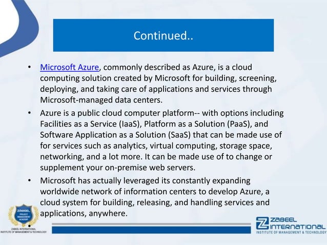 What is Microsoft Azure used for?-Microsoft azure | PPT