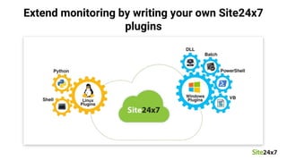 Extend monitoring by writing your own Site24x7
plugins
 