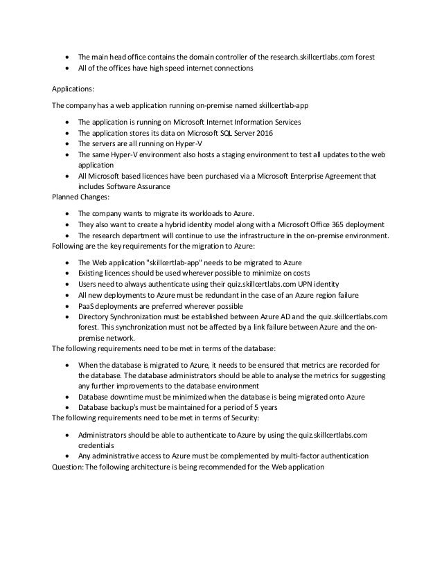 Microsoft azure architect design (az 304) practice tests 2022 | PDF