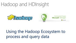 Using the Hadoop Ecosystem to
process and query data
 